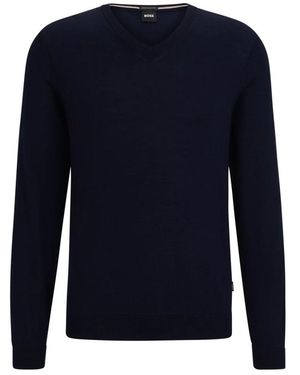 HUGO V-Neck Knitwear - Bleu