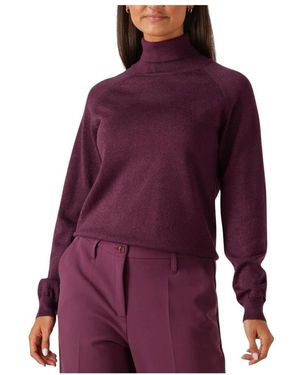 Summum Roter Rollkragenpullover Mit Lurex-Strick - Lila