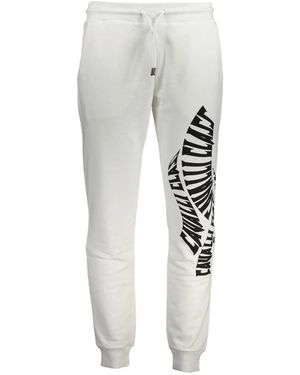Roberto Cavalli Broeken ,Wit ,Katoen Cotton Pant - Grijs