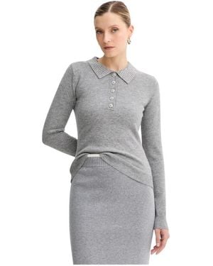 Fracomina Pullover Mit Verziertem Kragen - Grau