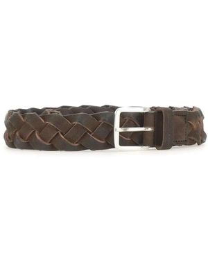 Gianni Chiarini Accessoires ,Bruin ,Suède Gevlochten Suède Riem