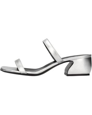 Sergio Rossi Schoenen ,Grijs ,Leer Sandalen Zilver - Wit