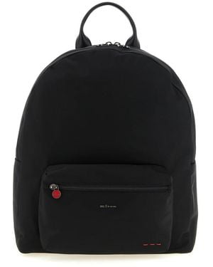 Kiton Gestructureerde Technische Canvas Rugzak - Zwart