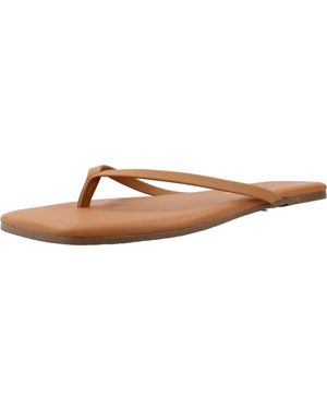 TKEES Schoenen ,Bruin ,Leer Square Toe Sandal