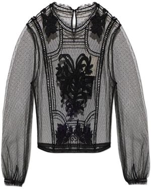 AllSaints Lace Top Cesca - Grijs