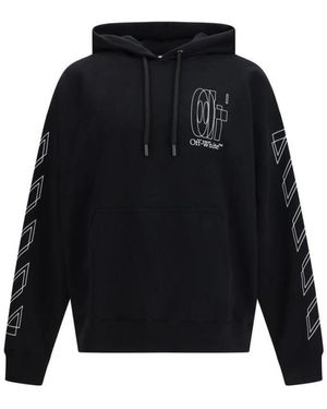 Off-White c/o Virgil Abloh Hoodies & Sweatvesten ,Zwart ,Katoen Big Double Arrow Skate Hoodie - Blauw