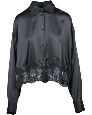 Ermanno Scervino Satijnen Blouse - Zwart