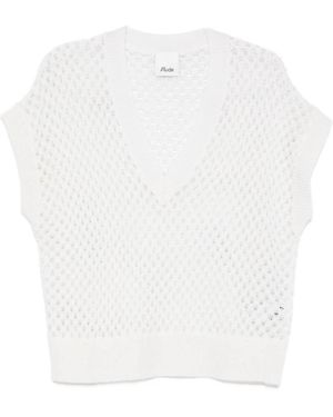 Allude Vest Met V-Hals - Wit