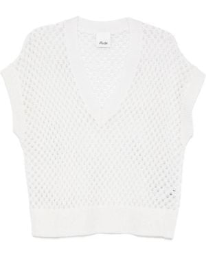 Allude V-Neck Weste - Weiß
