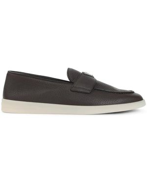 Prada Schoenen ,Bruin ,Leer Suede Loafers - Zwart