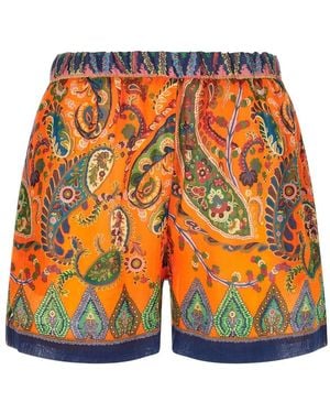 Etro Shorts Con Coulisse - Oranje