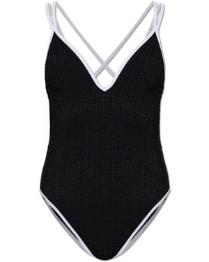 Balmain Badmode ,Zwart ,One-Piece Swimsuit