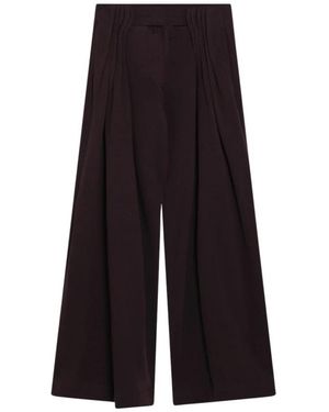 Dries Van Noten Broeken ,Paars ,Wijde Broek - Zwart