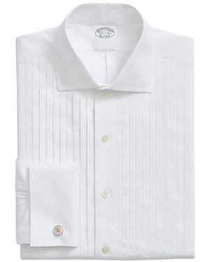 Brooks Brothers Ten-pleat Broadcloth English Collar Tuxedo Shirt - White