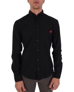 HUGO Overhemden ,Zwart ,Elvito Slim Fit Button-Down Shirt