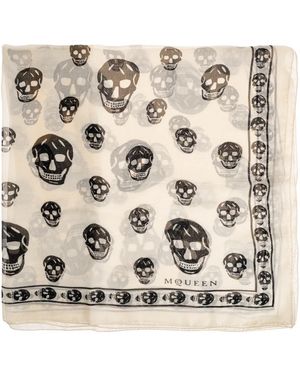 McQueen Klassischer Totenkopf-Schal - Natur
