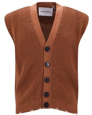Amaranto Sleeveless Jumpers - Brown
