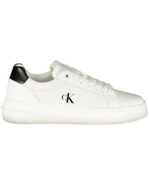 Calvin Klein Schoenen ,Wit ,Witte Leren Sneaker