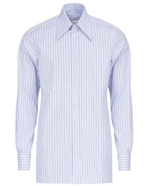 Maison Margiela Gestreepte Button-Up Overhemd - Blauw