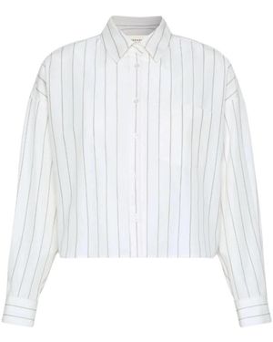 Weekend by Maxmara Overhemden ,Wit ,Katoen Katoenen Overhemd Met Contrasterende Achterkant