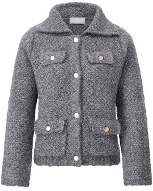 Hemisphere Jassen ,Grijs ,Tweed Alpaca Mix Vest Met Gouden Knopen
