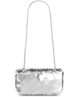 Rabanne Kleine Baguette-Tasche Mit Glitzer - Weiß