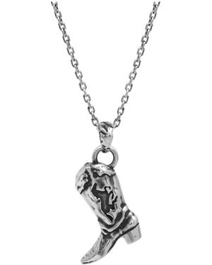 Twojeys Accessoires ,Grijs ,Leer Boot Necklace - Metallic