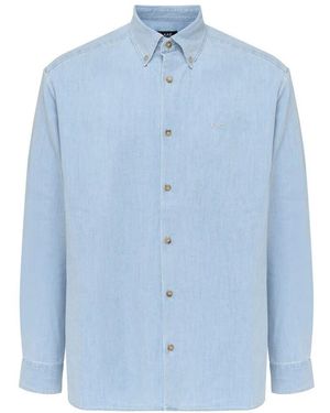 A.P.C. Hellblaues Baumwoll-Mathias-Hemd