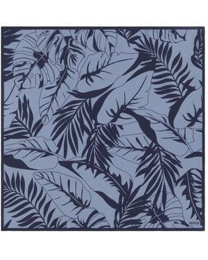 BOGGI Leaf Print Silk Bandana - Blau
