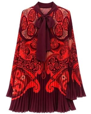 La DoubleJ Kleedjes ,Veelkleurig ,Polyester Gekreukelde Strikblouse - Rood