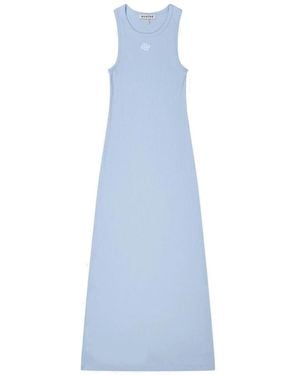 Munthe Kleedjes ,Blauw ,Katoen Blauwe Rib Jurk Fezza Stijl