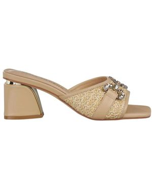 Alma En Pena. Heeled Mules - Naturel