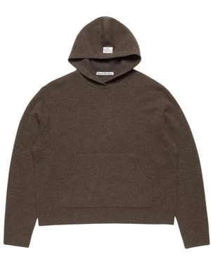 Acne Studios Hoodies & Sweatvesten ,Bruin ,Nylon Cashmere-Blend Hoodie
