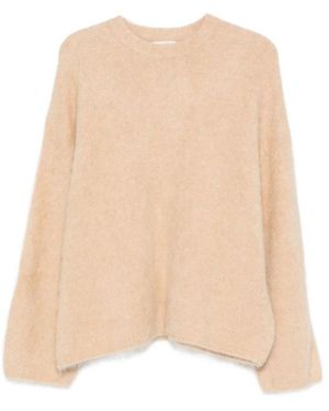 Soft Goat Trui Met Ronde Hals - Naturel