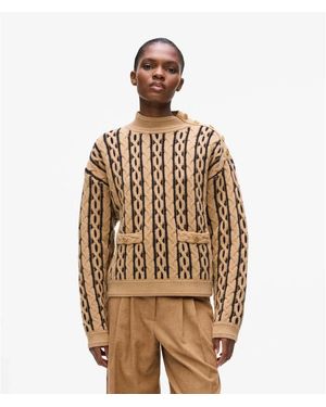 KARL LAGERFELD Gerippter Rollkragenpullover Mit Zopfmuster - Mettallic