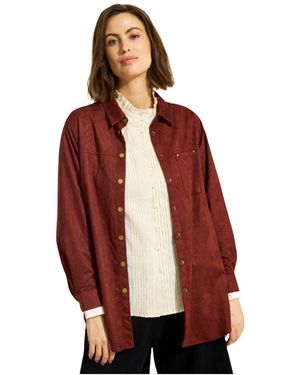 iN FRONT Jassen ,Rood ,Polyester Rode Jessica Shirt Silhouet Stijl
