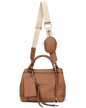 Oltre Woven Barrel Bag - Bruin