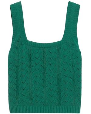 Weekend by Maxmara Grünes Stricktop Mit Eckigem Ausschnitt