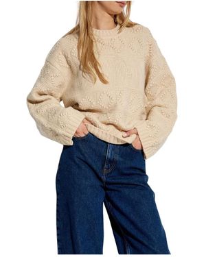 Ganni Logo-Einlage Pullover - Blau