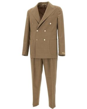 BRIGLIA Double Breasted Suits - Natural