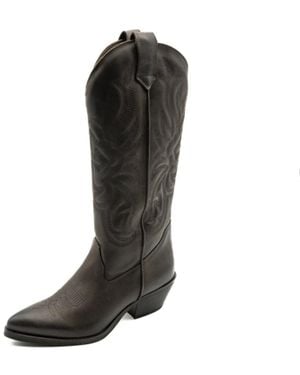 GISÉL MOIRÉ Cowboy Boots - Zwart