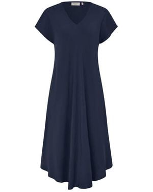 Masai Kleedjes ,Blauw ,Wing Sleeve Midi Dress