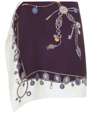 Versace Stolen Jewels Rock Aus Seidentwill Mit Print - Lila