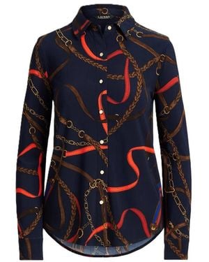 Ralph Lauren Overhemden ,Veelkleurig ,Polyester Shirts - Blauw