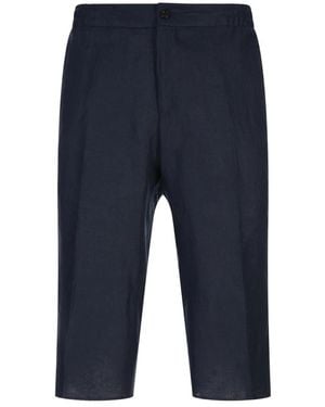 Kiton Blaue Leinen Bermuda Shorts