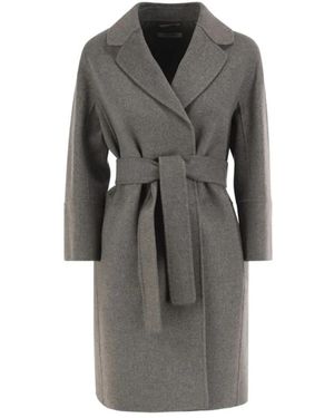 Max Mara Jassen ,Grijs ,Wol Arona Mantel Met Ceintuur