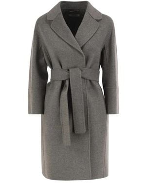 Max Mara Jassen ,Grijs ,Wol Arona Mantel Met Ceintuur