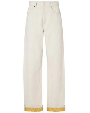 Fendi Ff Reverse Denim Jeans - Weiß