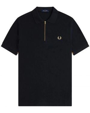 Fred Perry Stripe Tape Polo Shirt - Schwarz