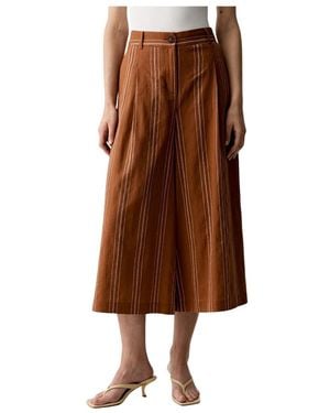 Benetton Cropped Broeken - Bruin